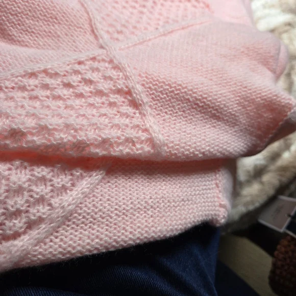 Pink V-Neck Cardigan Sweater XL - Fits Like Large - Picture 4 of 8